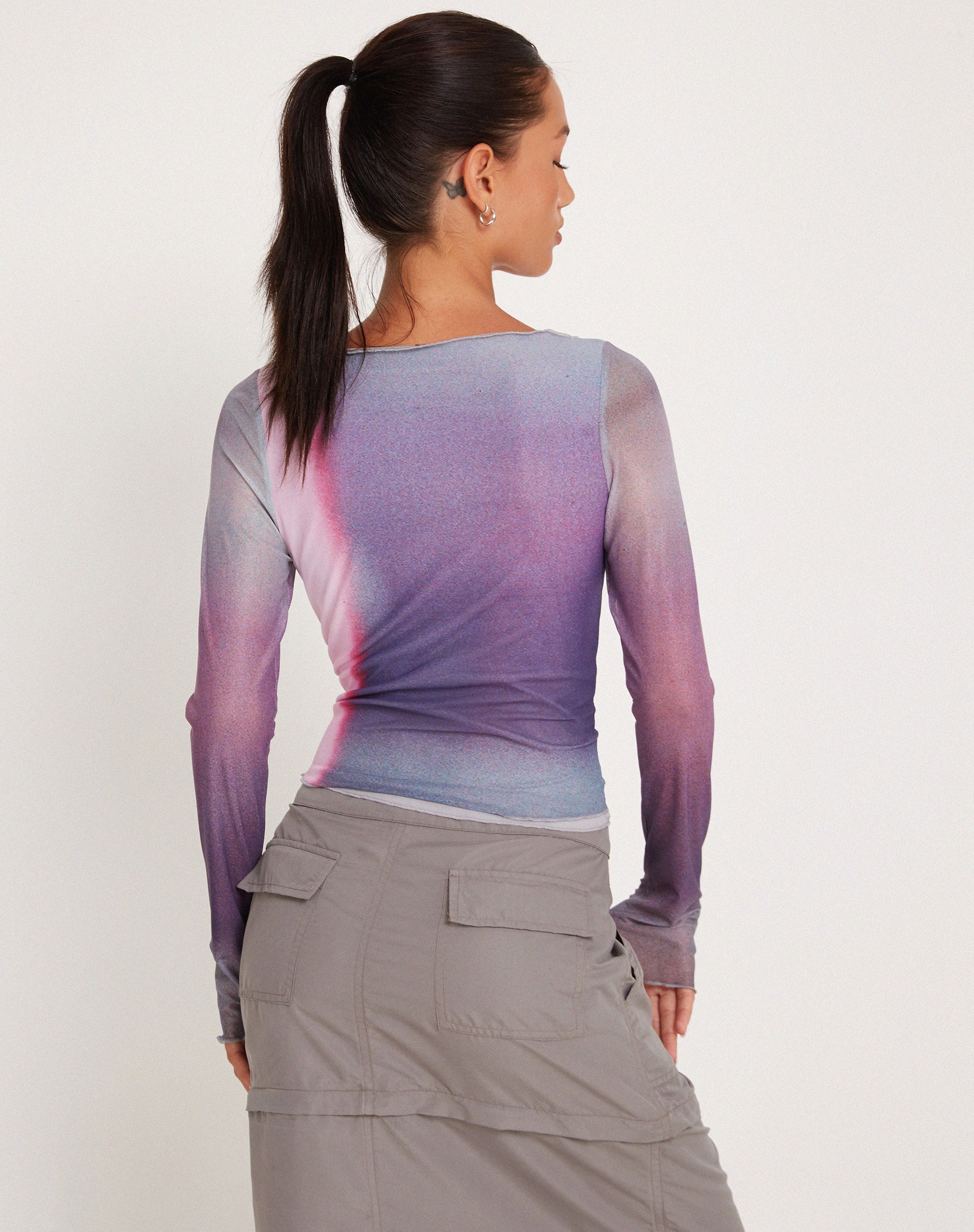 Image de Armali Long Sleeve Top in Mesh Pink Digi Print