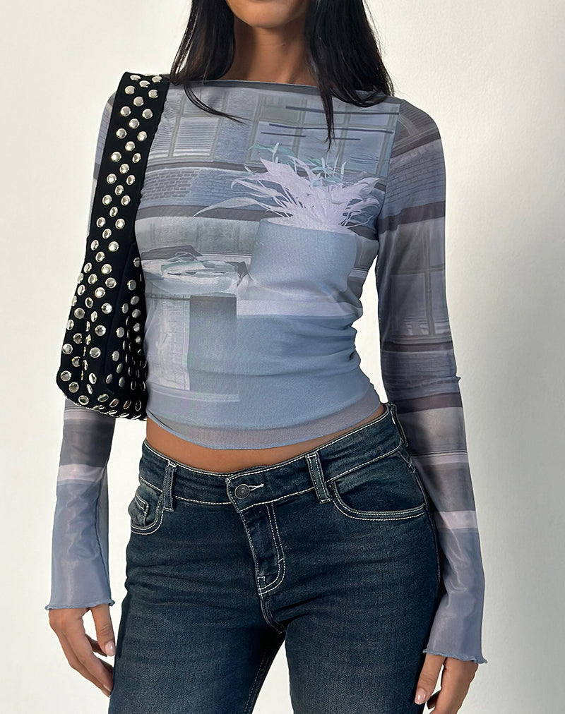 Image de Armali Long Sleeve Top in Parlour Print Blue