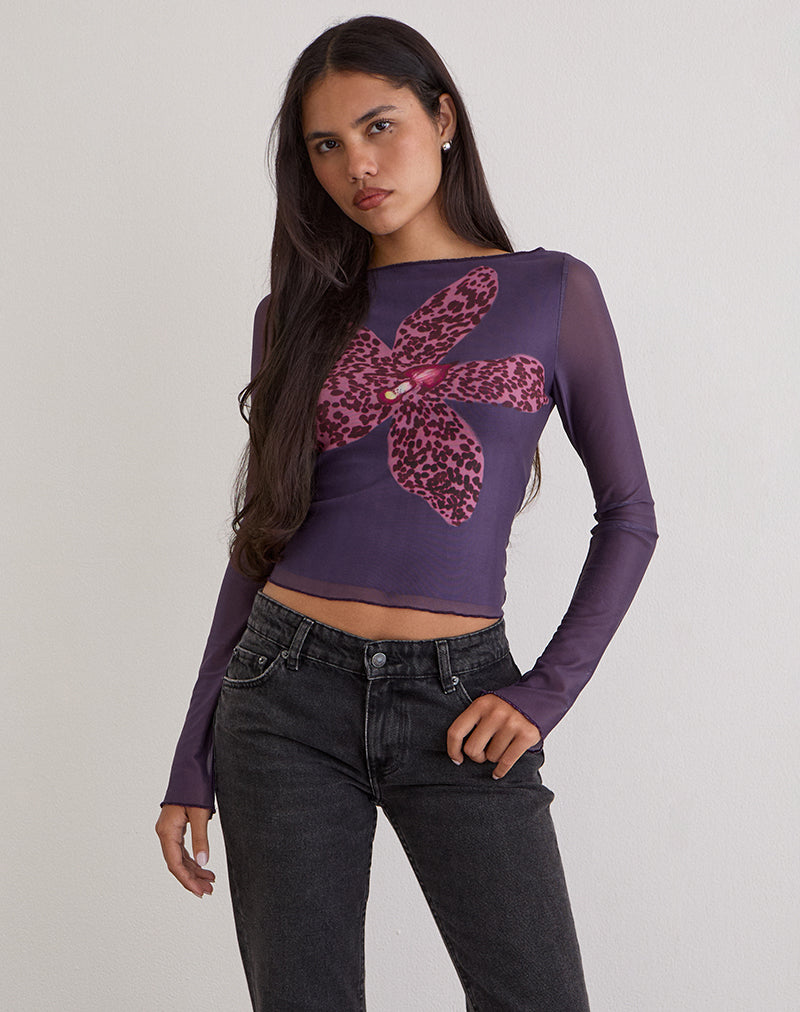 Image of Armali Long Sleeve Top in Vibrant Orchid Purple
