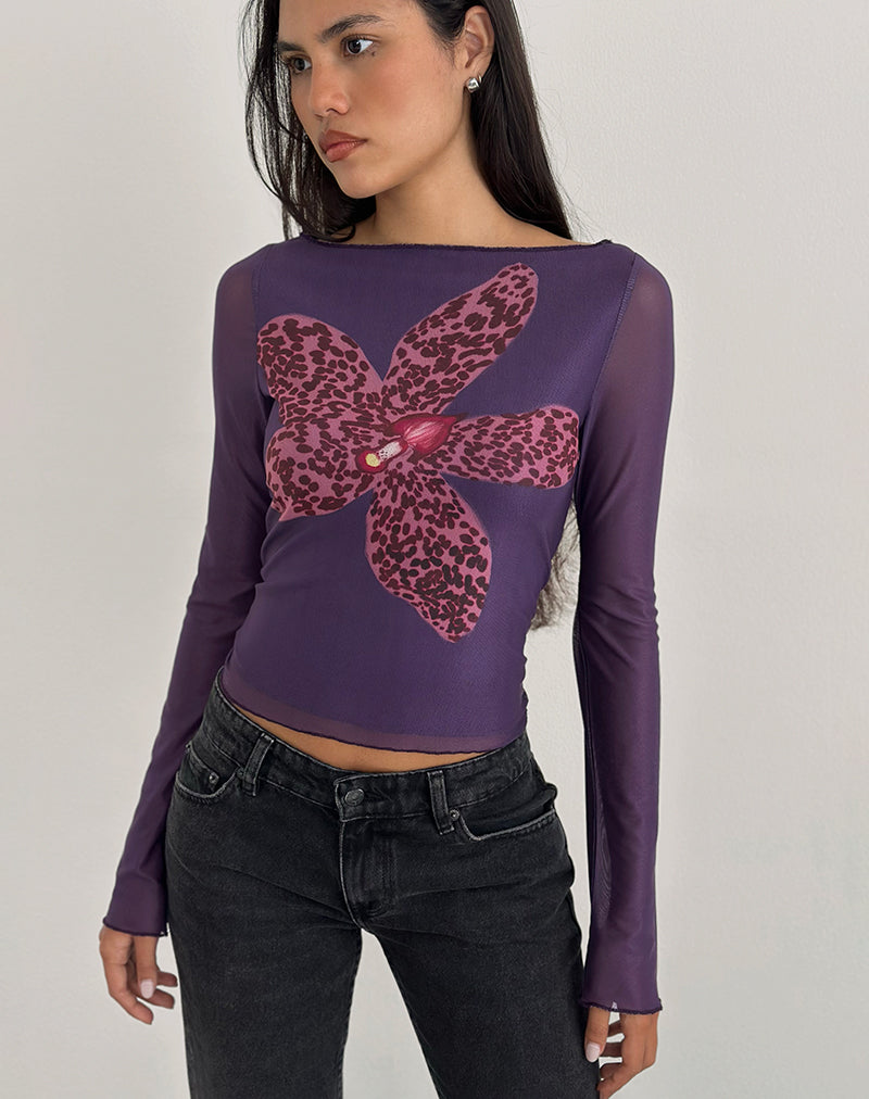 Image of Armali Long Sleeve Top in Vibrant Orchid Purple