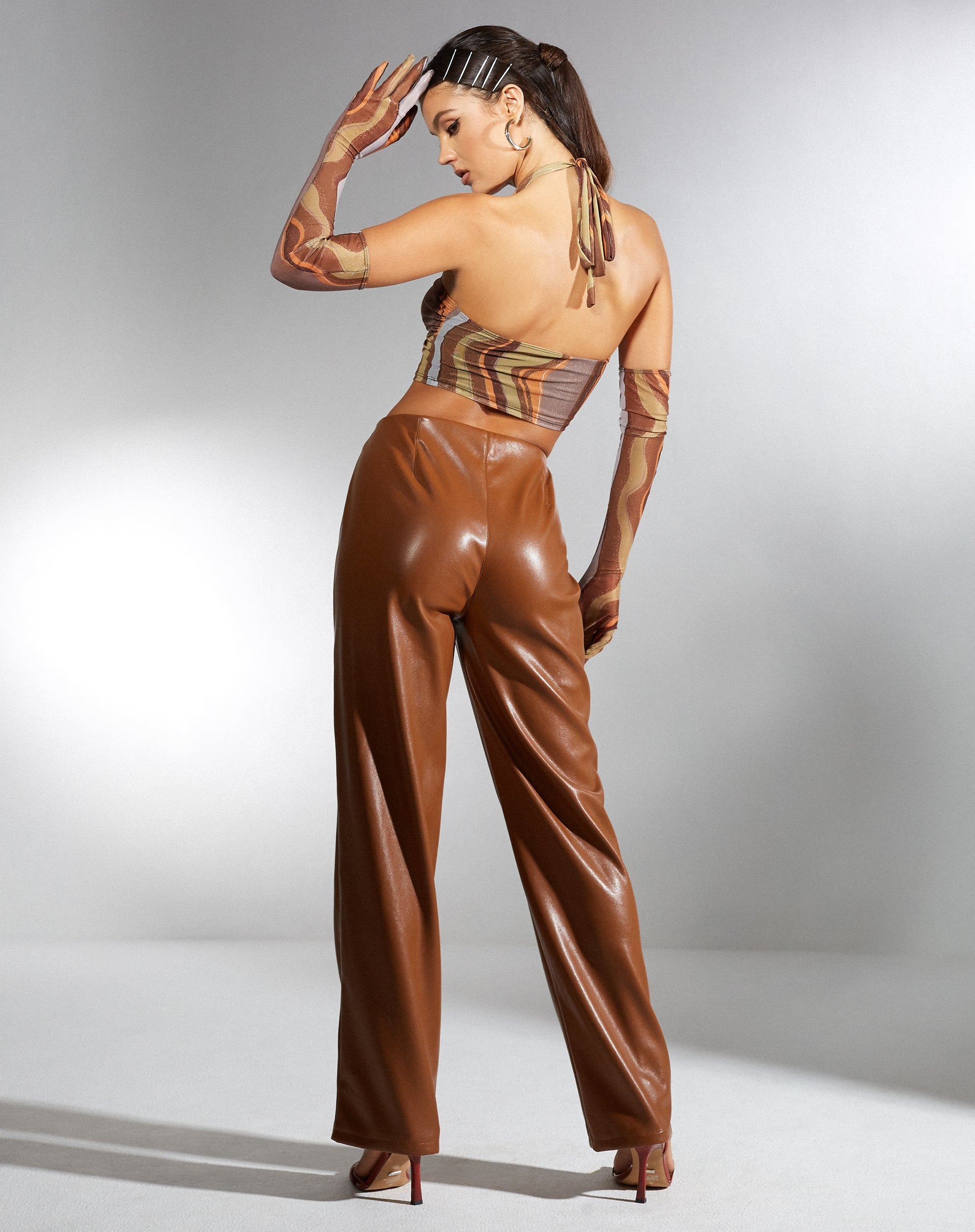 Image de marque de MOTEL X IRIS Pantalon Patria en PU Chocolat