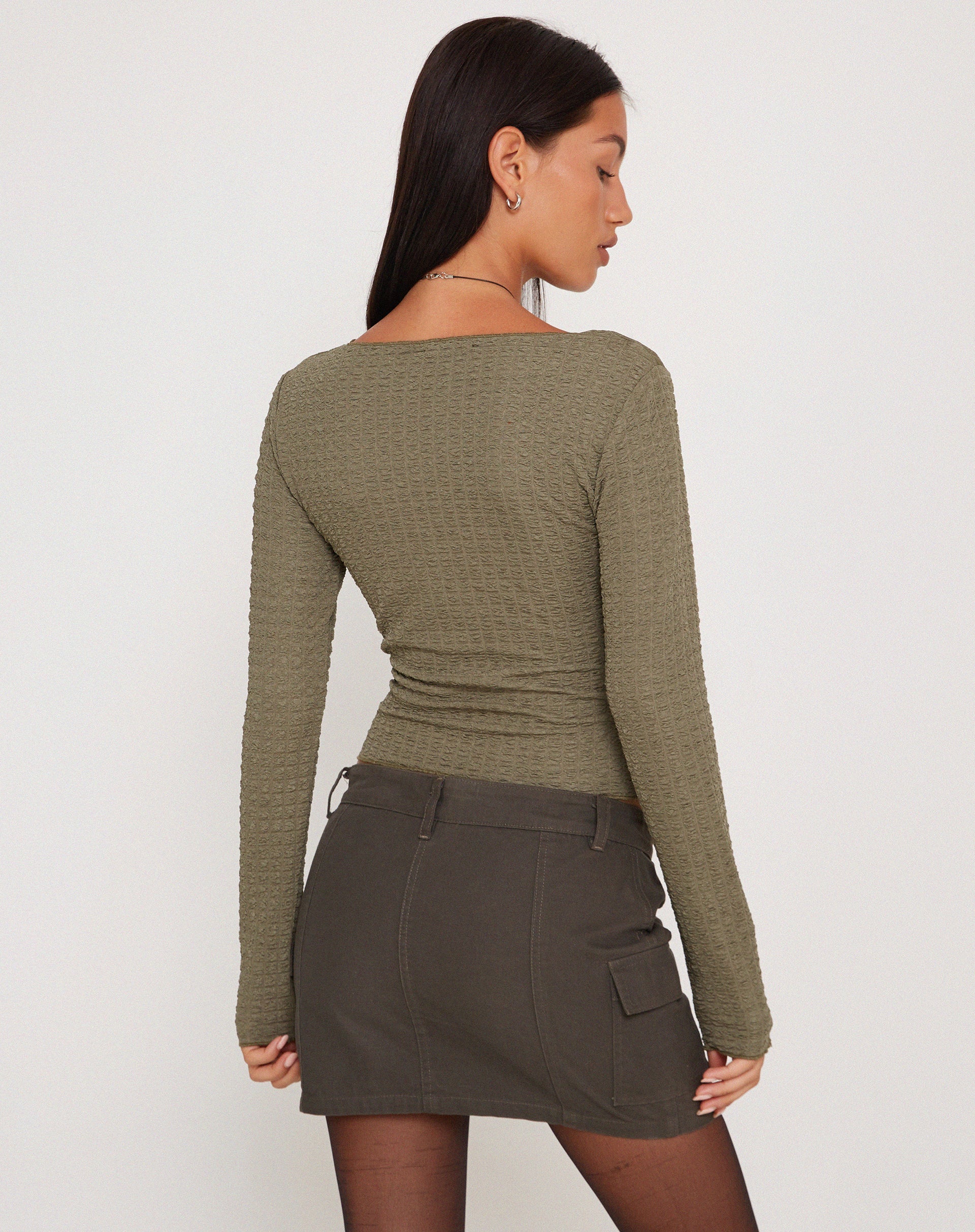 Image de Armina Long Sleeve Top in Khaki