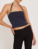 Image de Arreta Crop Top in Pinstripe Navy