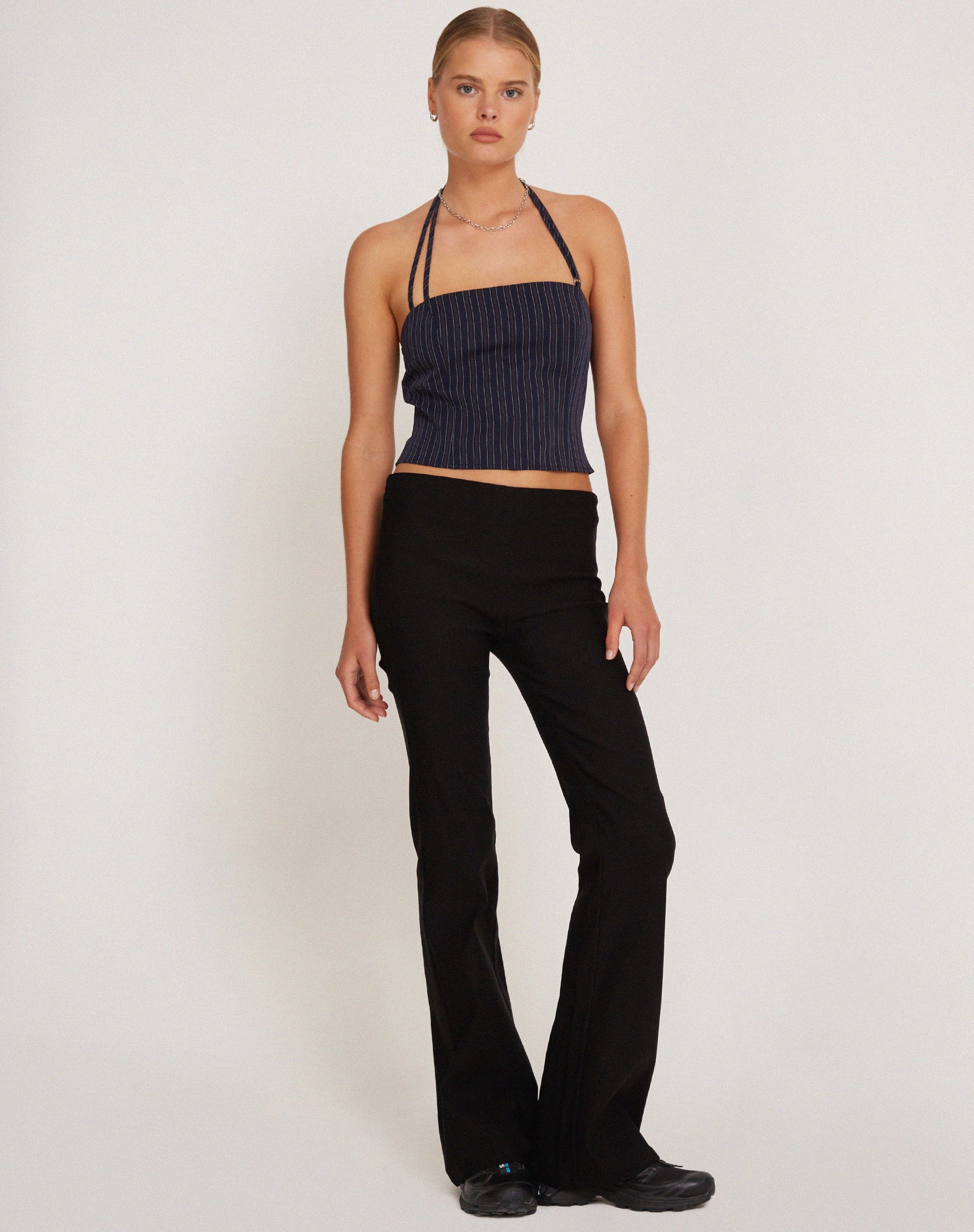 Image de Arreta Crop Top in Pinstripe Navy