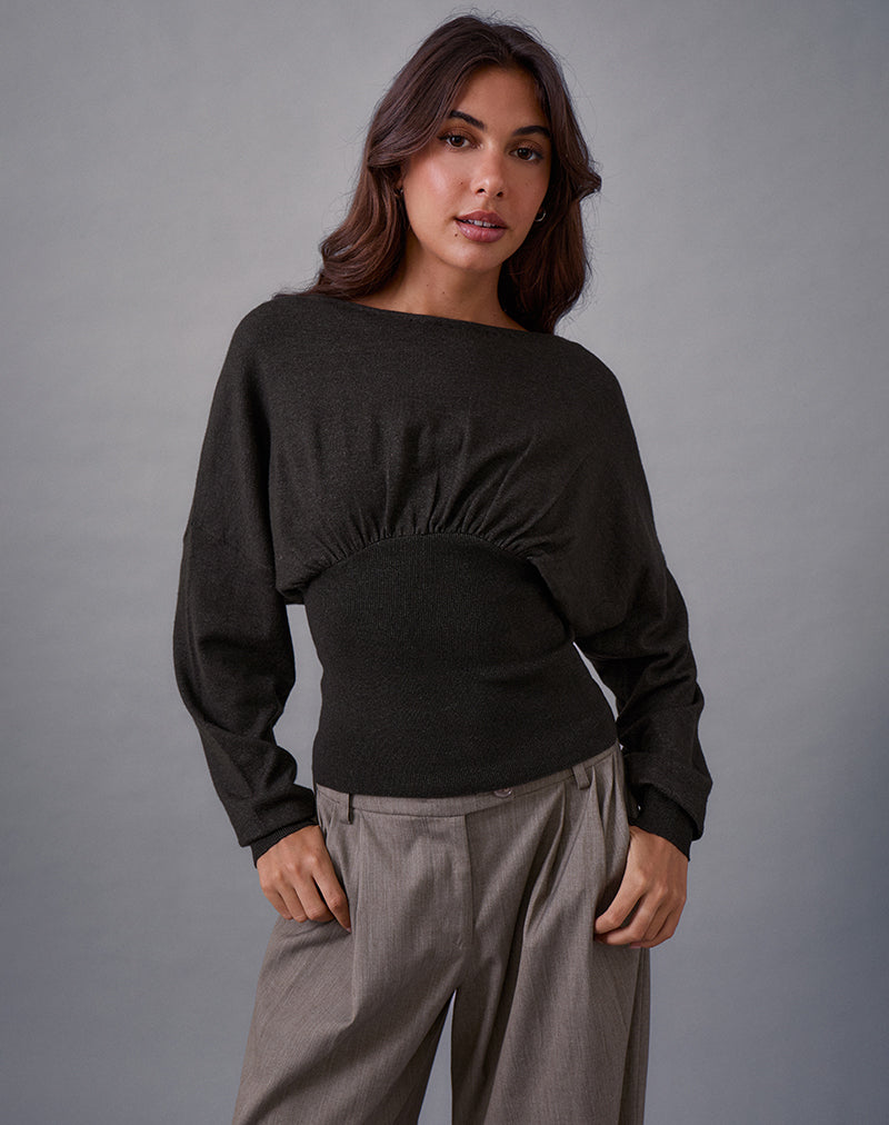 Pull Arvel en tricot anthracite