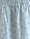 Vichy bleu à fleurs