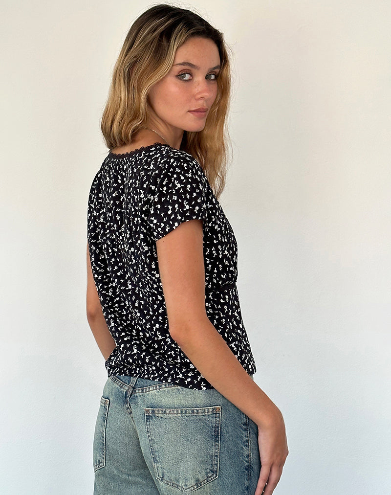 Image de Asani Top in Black Ditsy Romance