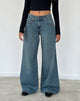 Image de Roomy Oversized Low Rise Jeans in Vintage Blue Green