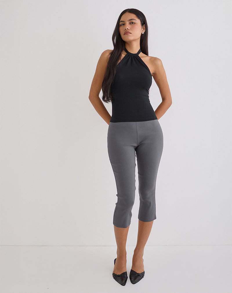 Image du pantalon capri court Asla en tissu stretch anthracite