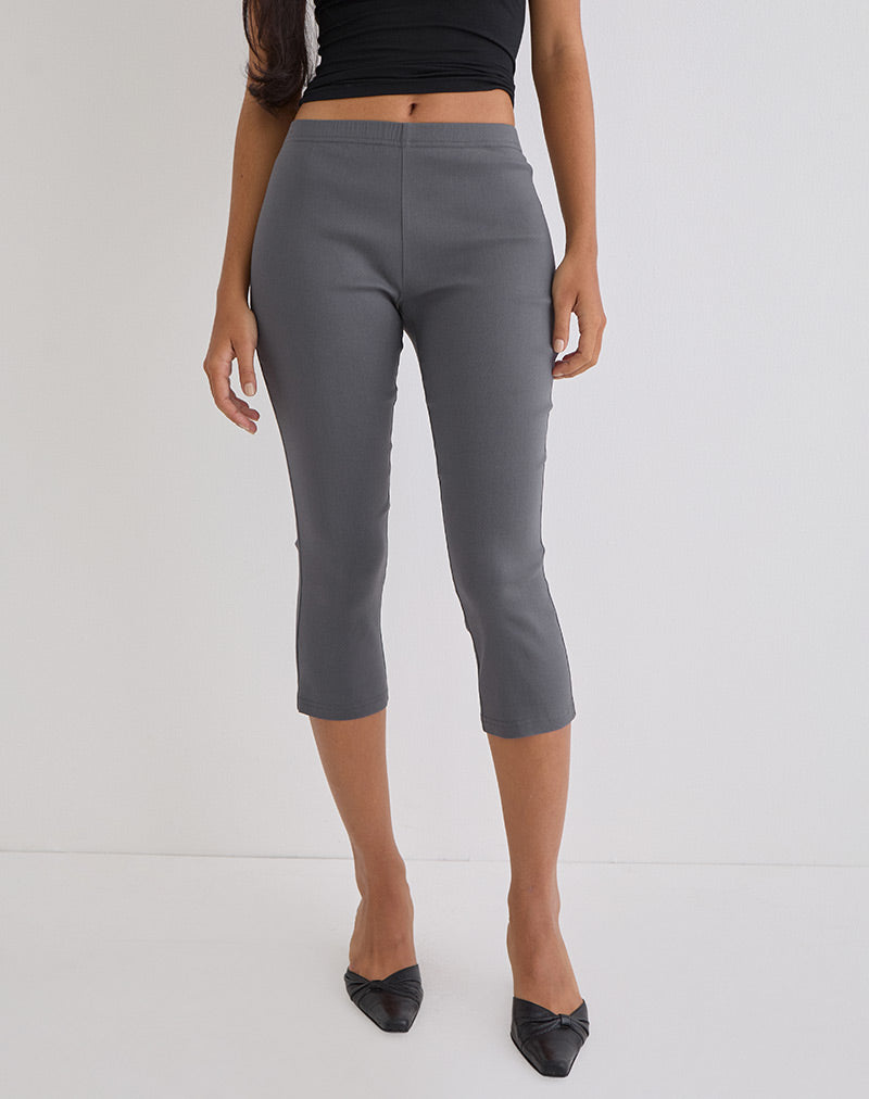 Image du pantalon capri court Asla en tissu stretch anthracite