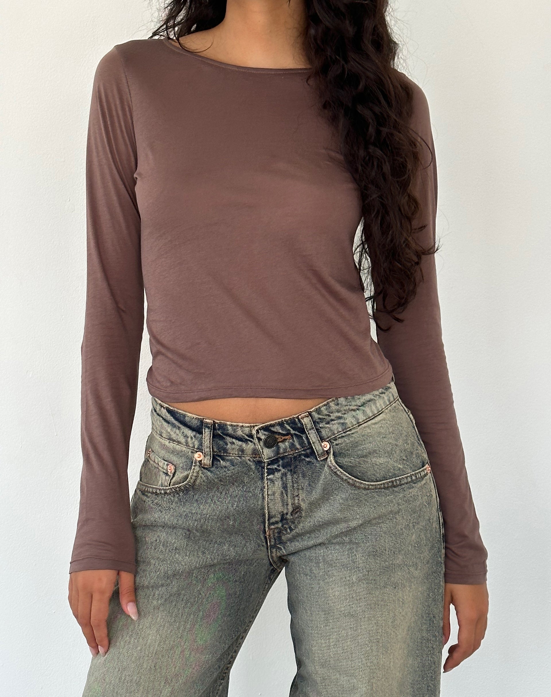 Image de Asma Loose Fit Long Sleeve Top in Nutmeg