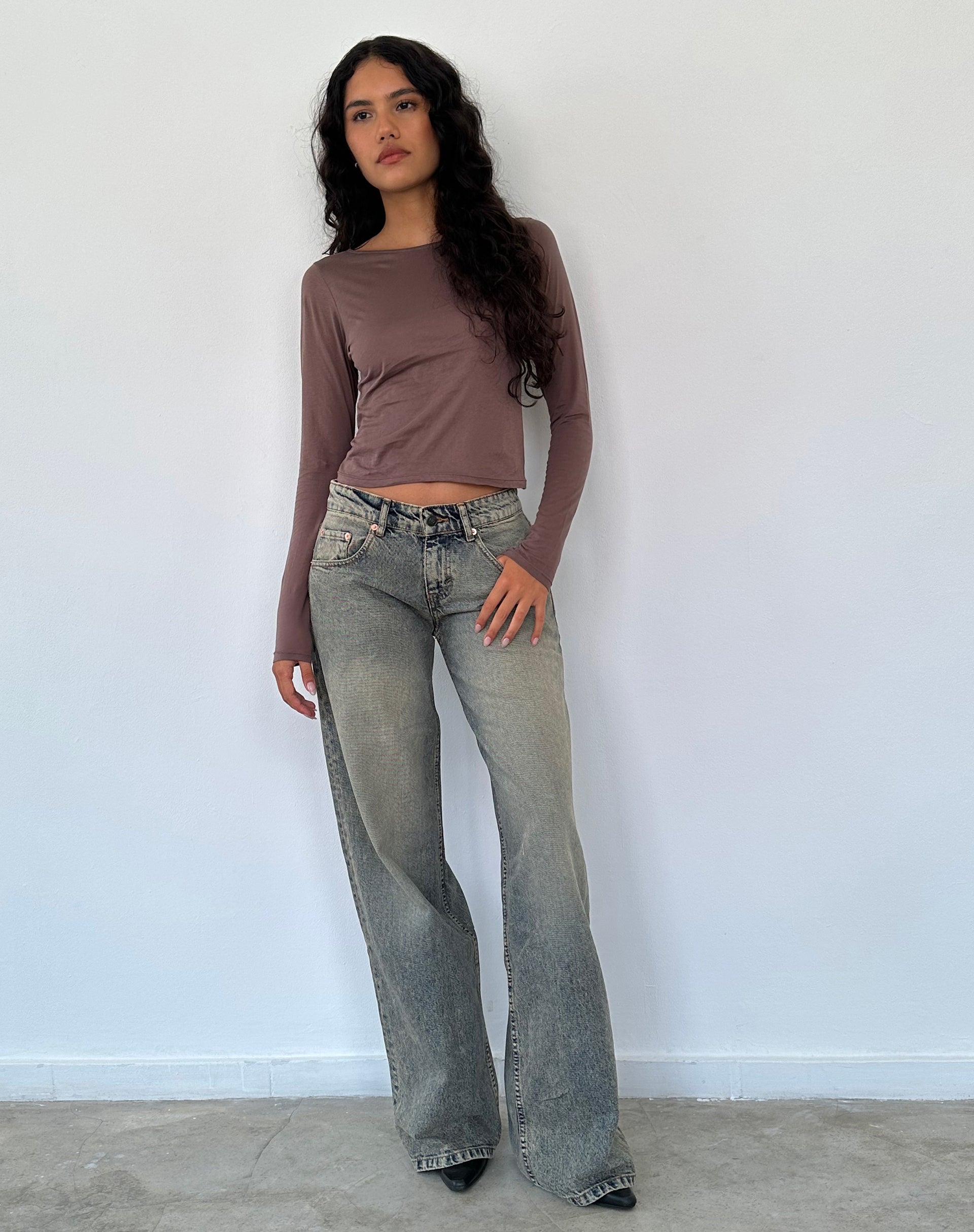 Image de Asma Loose Fit Long Sleeve Top in Nutmeg