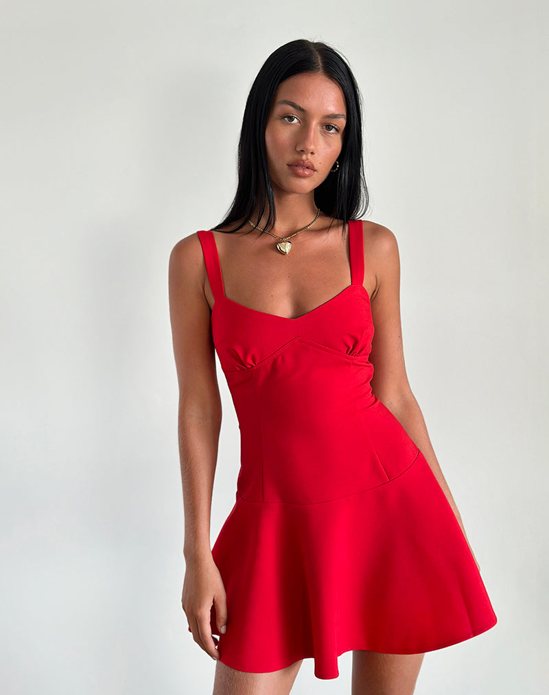 Mini robe Audra, rouge