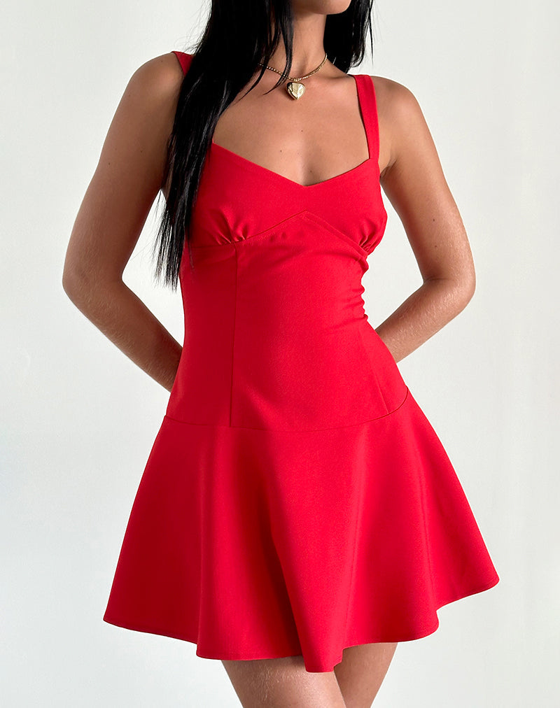 Mini robe Audra, rouge