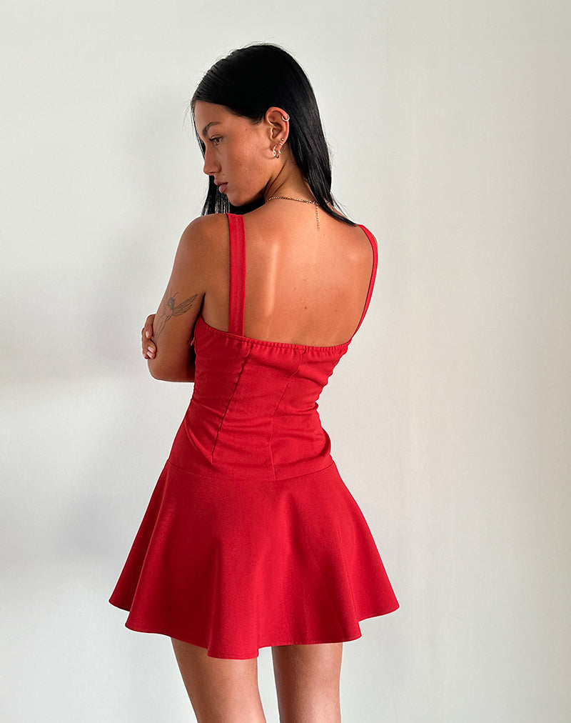 Image de la mini robe Audra en rouge