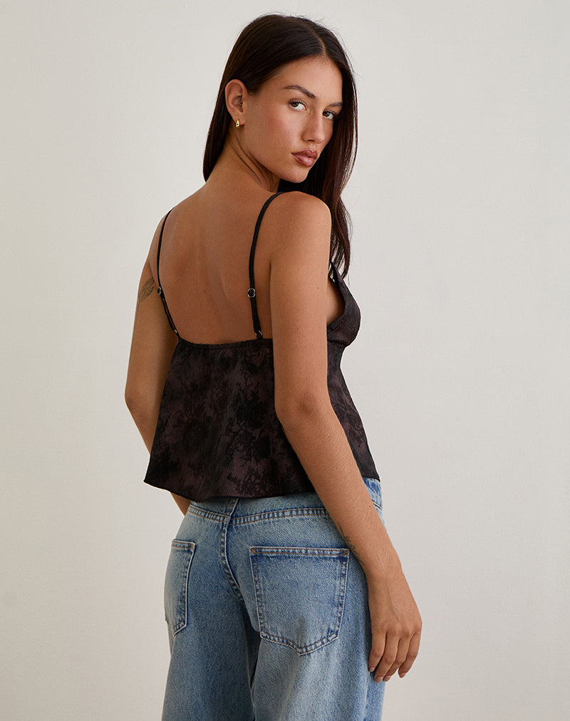 Image de Marinda Top in Jacquard Dark Purple Floral
