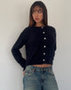 Image de Audrina Cardigan en maille duveteuse Noir