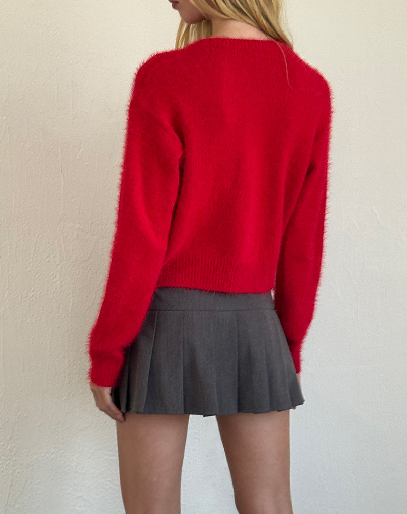 Image de Audrina Cardigan en Fluffy Red