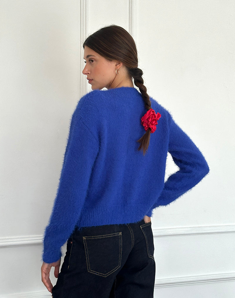 Image de Audrina Cardigan en Fluffy Cobalt Blue