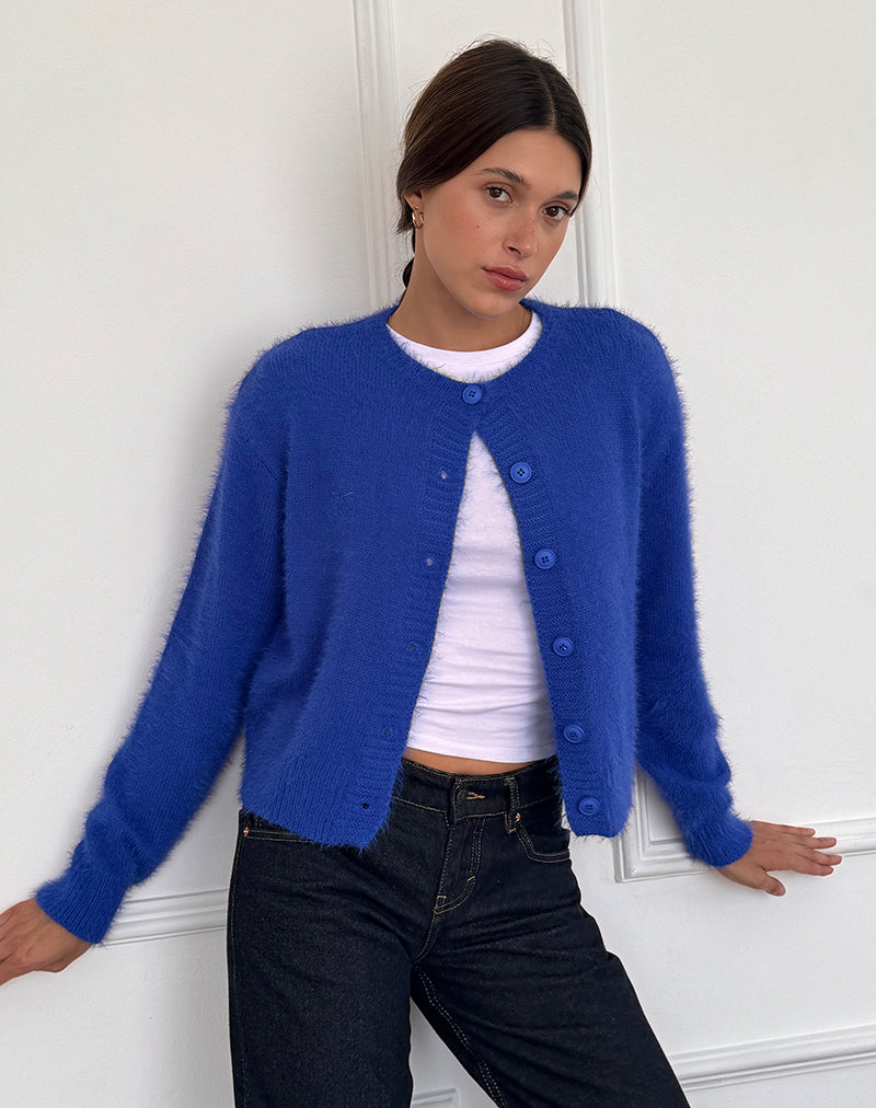 Image de Audrina Cardigan en Fluffy Cobalt Blue