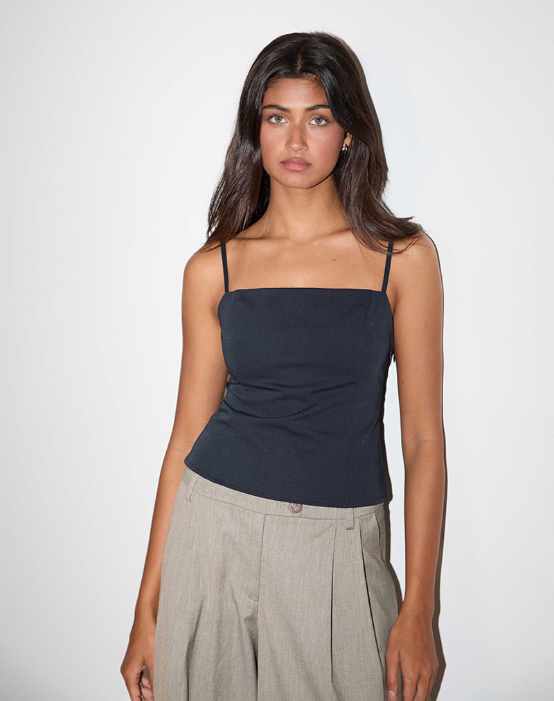 Aurei - Top à dos échancré - Tailoring Navy