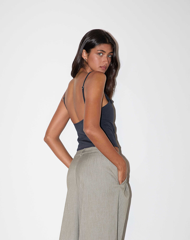 Image de Aurei Scoop Back Top in Tailoring Navy