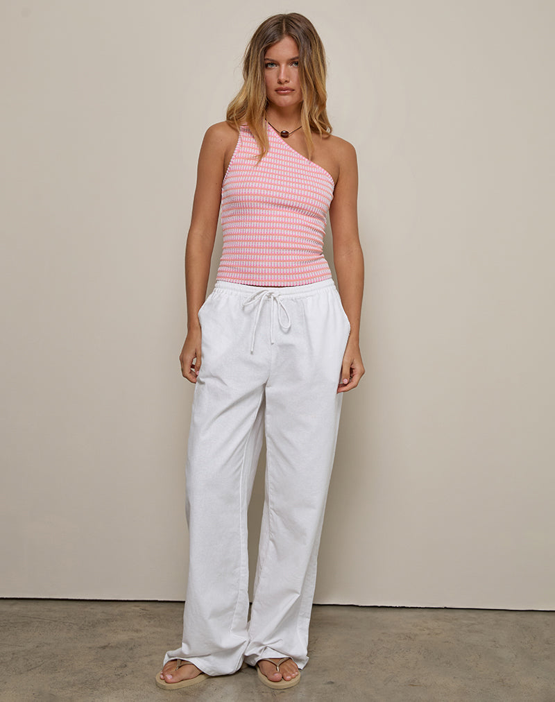 Image de Aviel Top in Textured Rib Stripe Pink