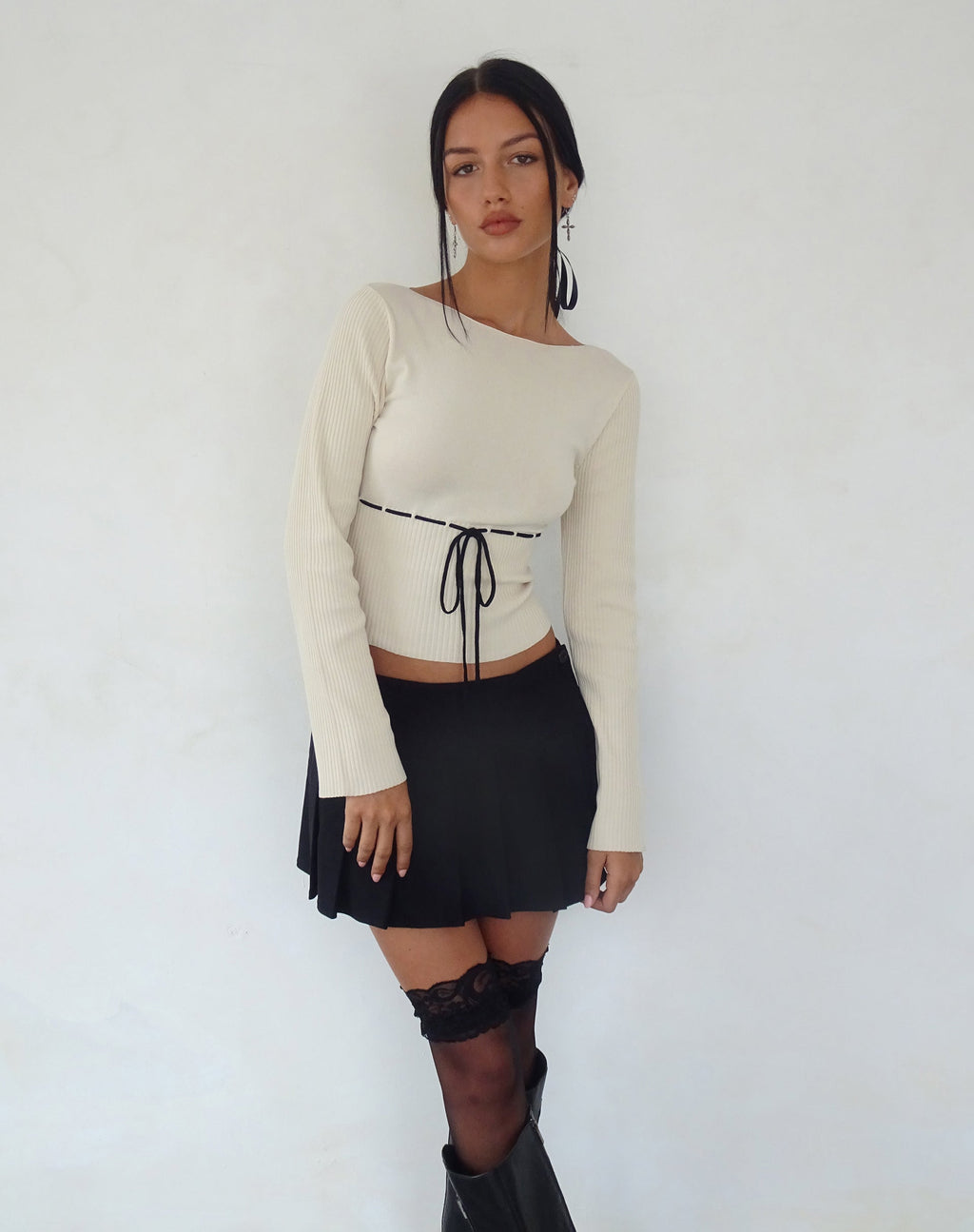Awdella - Top à manches longues en tricot - Beige