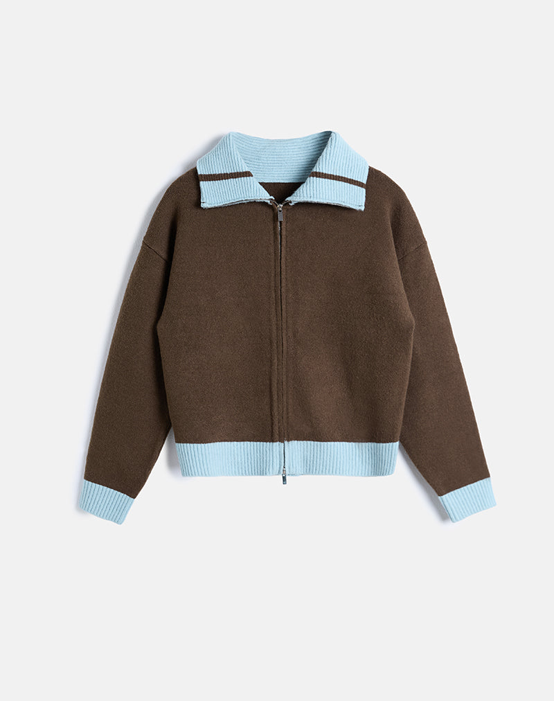 Image de marque Ayamu Zip Jumper in Knit Brown