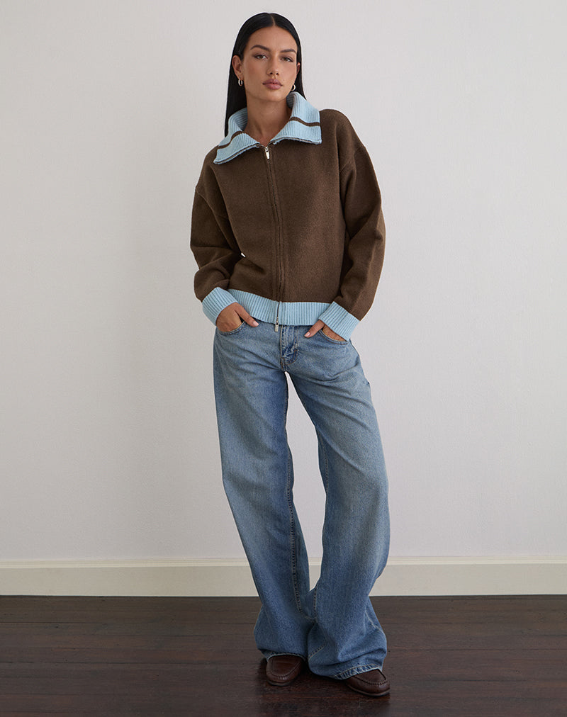 Image de marque Ayamu Zip Jumper in Knit Brown