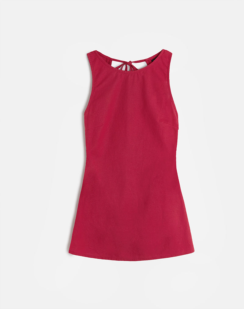 Image de la mini robe Ayana en rouge adrénaline
