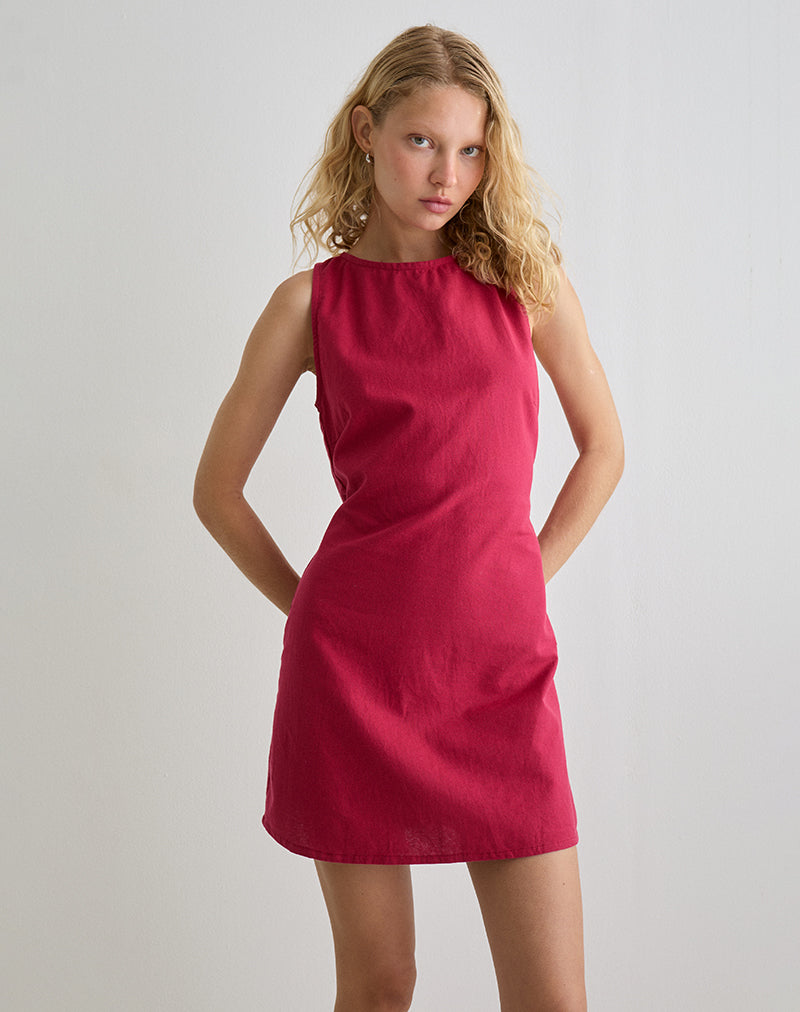 Image de la mini robe Ayana en rouge adrénaline