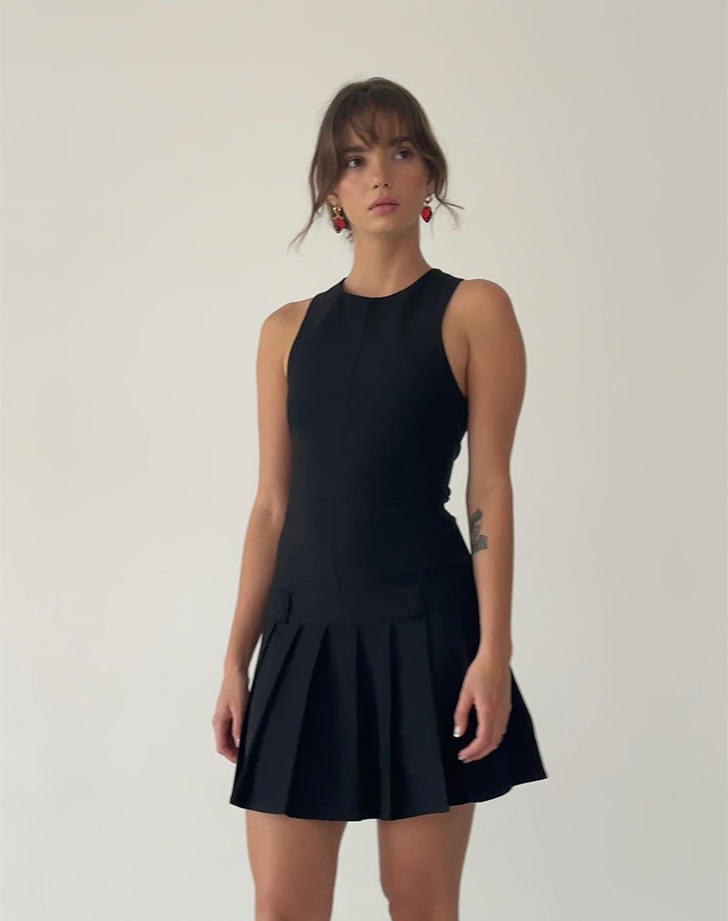 Ayosa Mini robe dos nu en noir