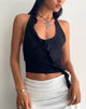 Image de Aysu Ruffle Detail Halterneck Top in Black