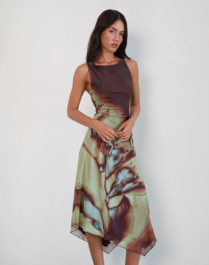 Image de Aysun Midi Dress in Lumen Mesh Brown