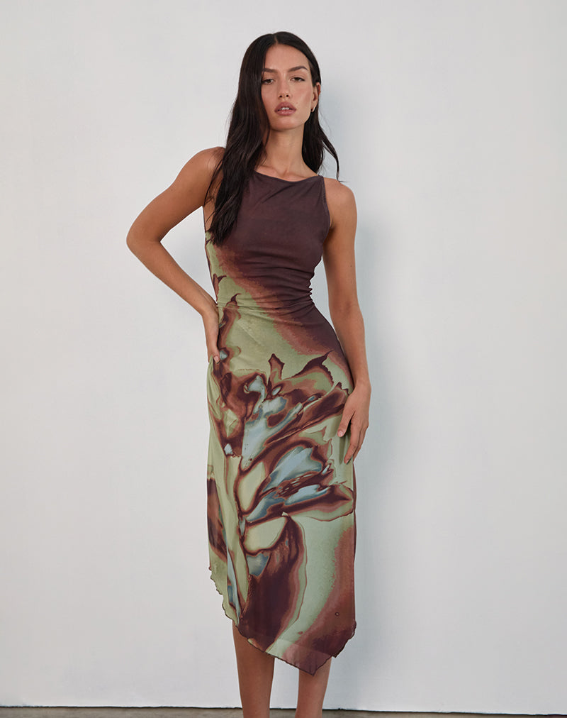 Image de Aysun Midi Dress in Lumen Mesh Brown