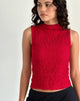 Image de Arien Textured Mock Neck Top in Red