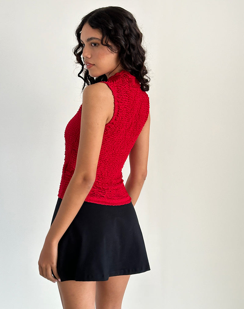 Image de Arien Textured Mock Neck Top in Red