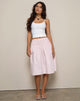 Image de la jupe midi Asada en rose clair