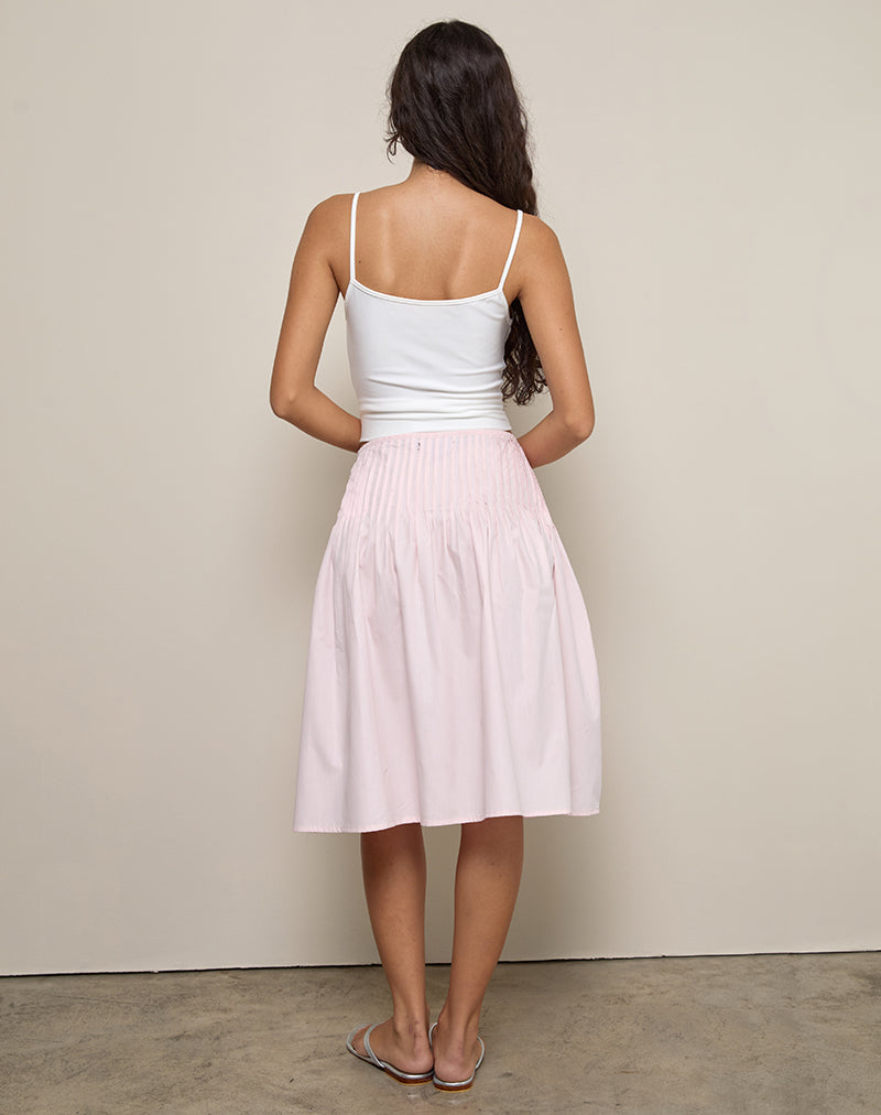 Image de la jupe midi Asada en rose clair