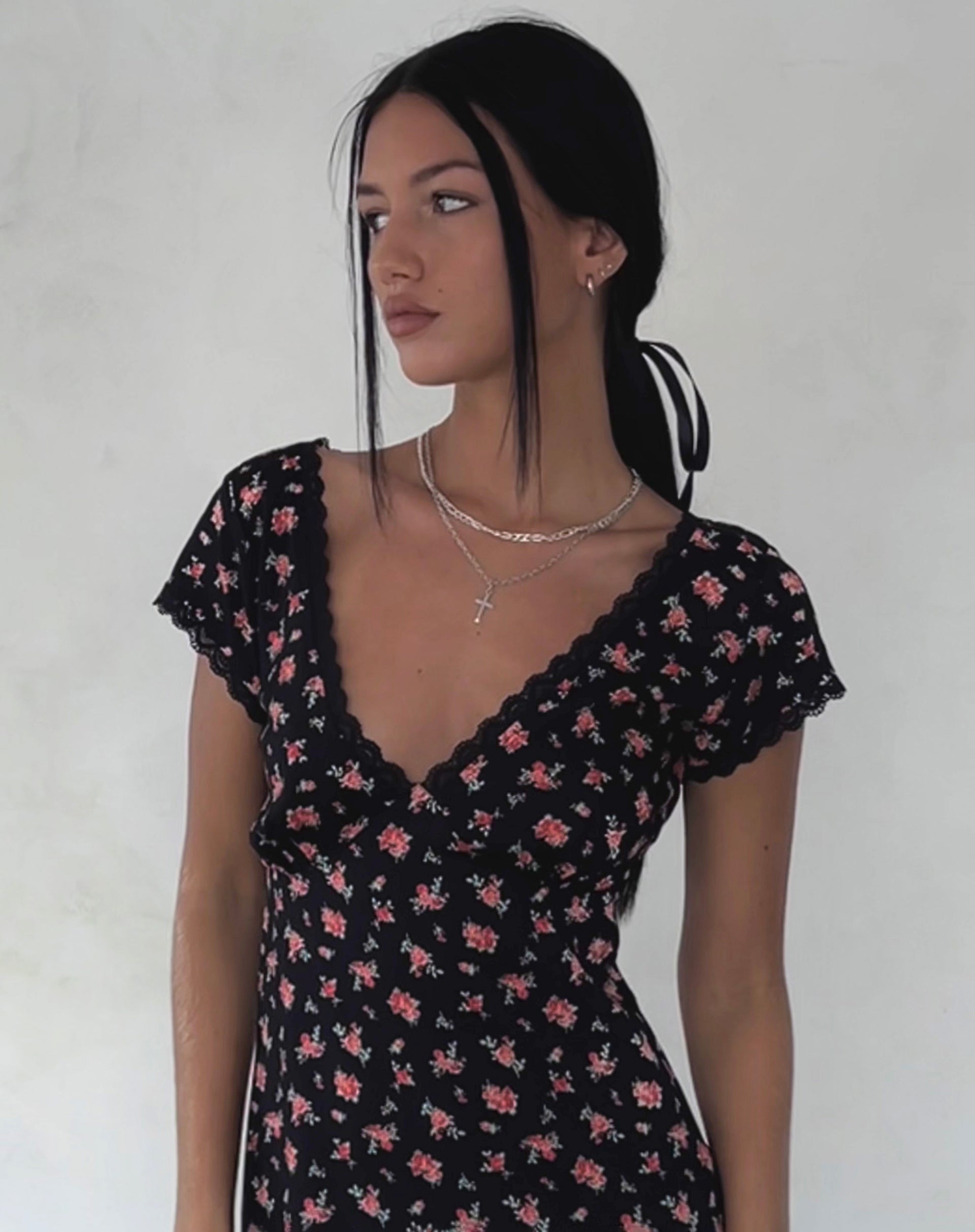 Image de Bahata Midi Dress in Flowing Rose Black