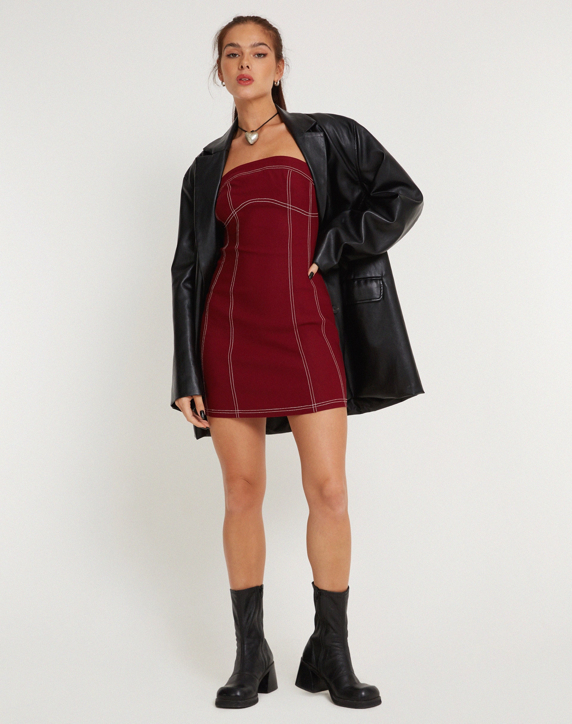 Image de la mini robe Baladis en Redwood Tailoring