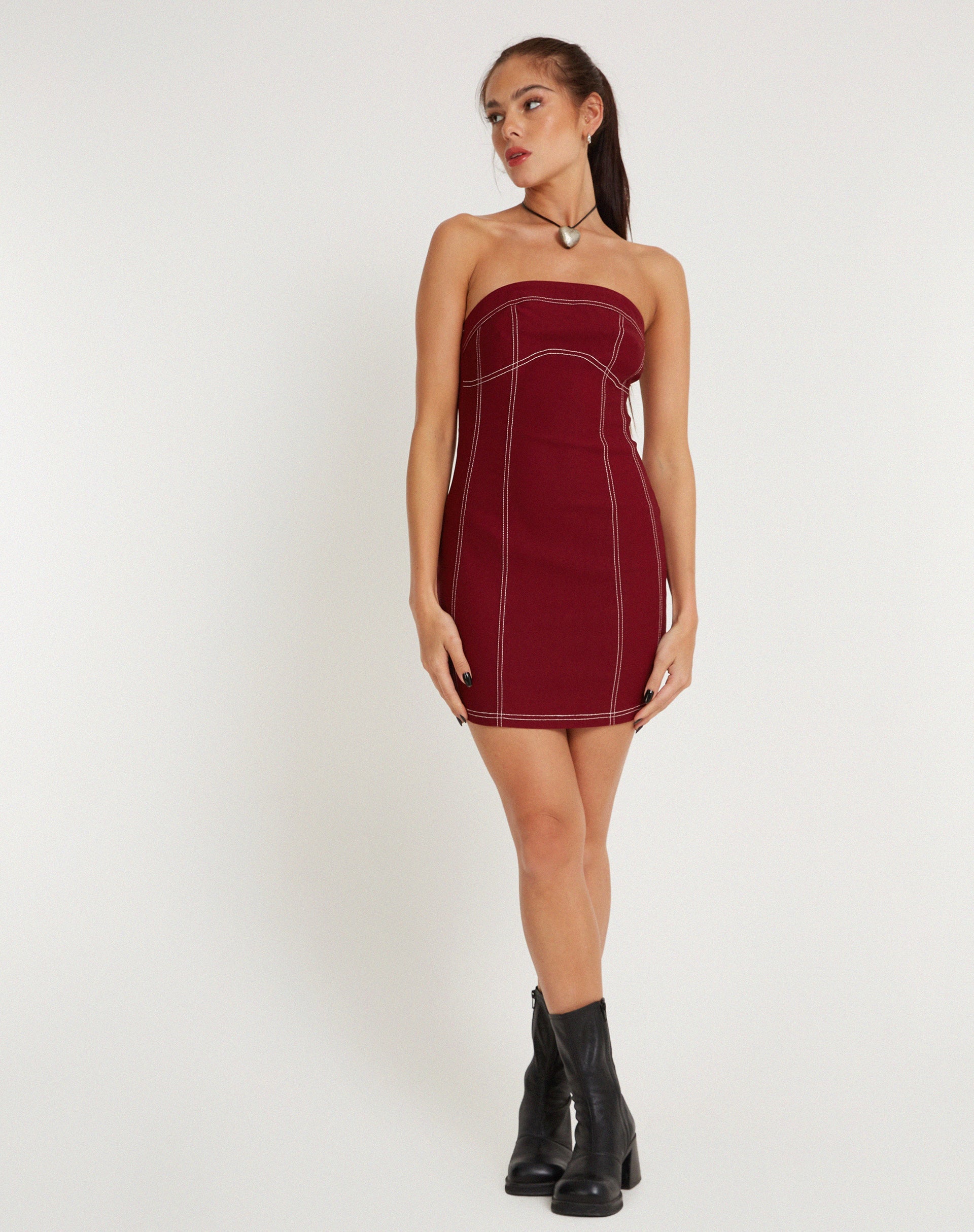 Image de la mini robe Baladis en Redwood Tailoring