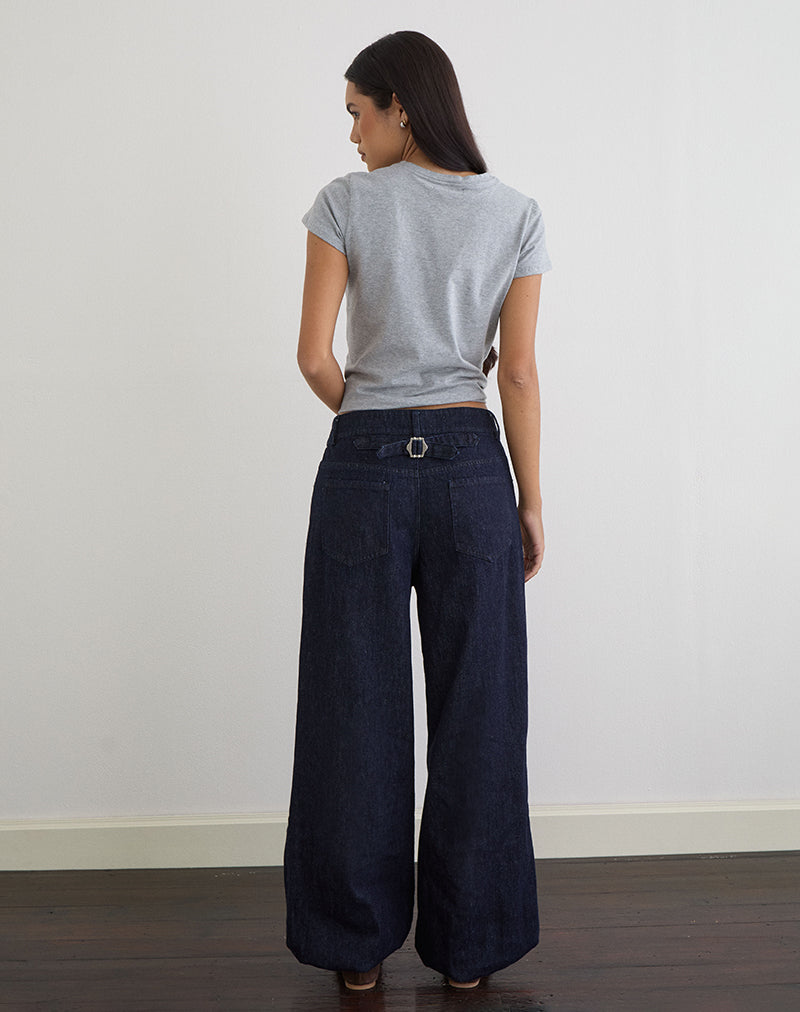 Image du pantalon ballon Banaran en chambray indigo