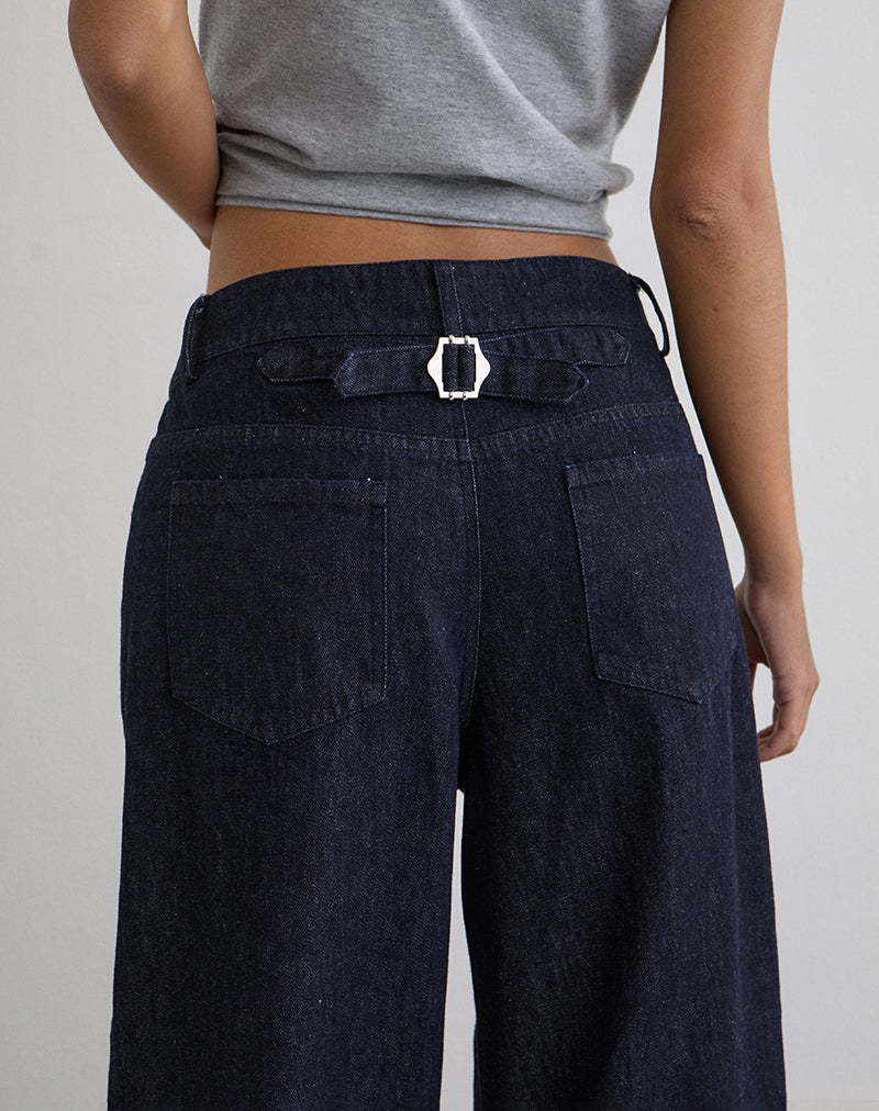 Image du pantalon ballon Banaran en chambray indigo