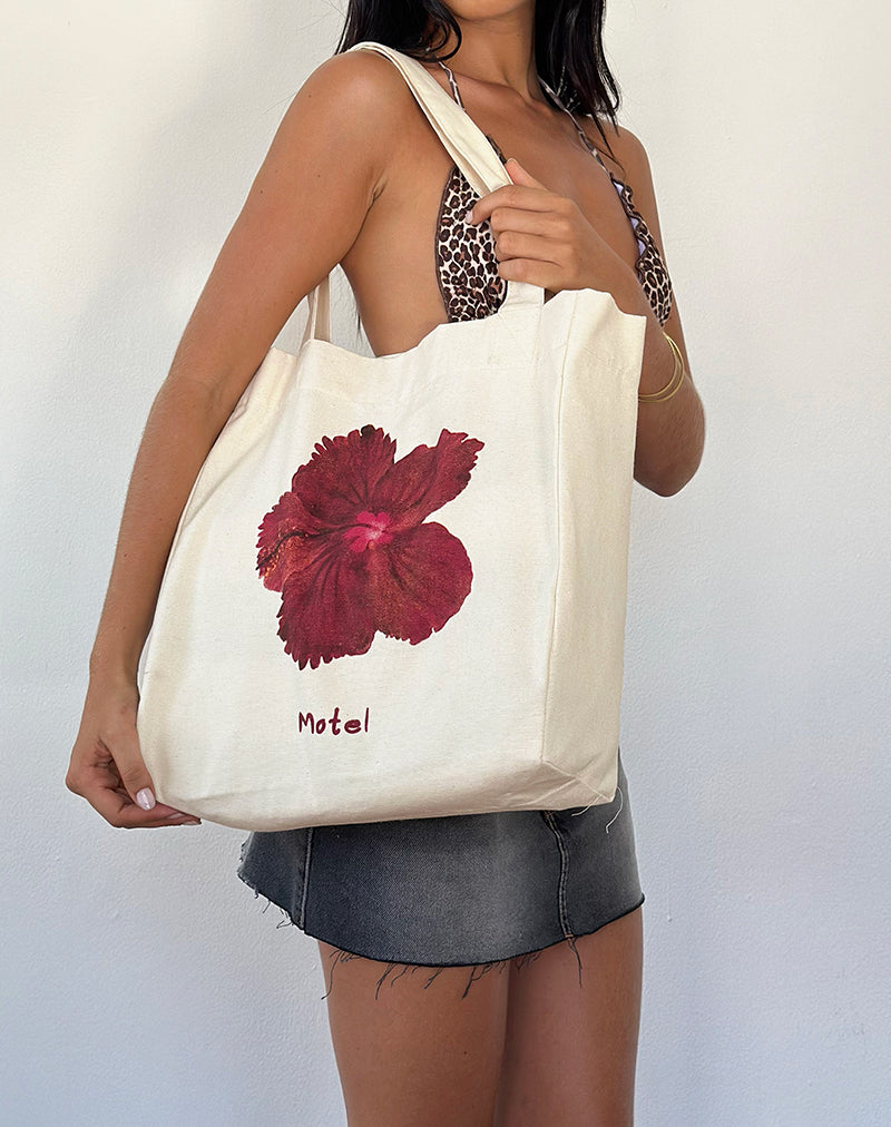 Image de Barbara Tote Bag en Hibiscus Ivoire