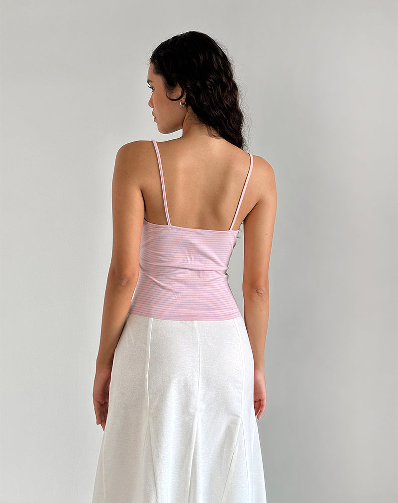 Image de Barlyn Cami Top in Pink and Blue Stripe