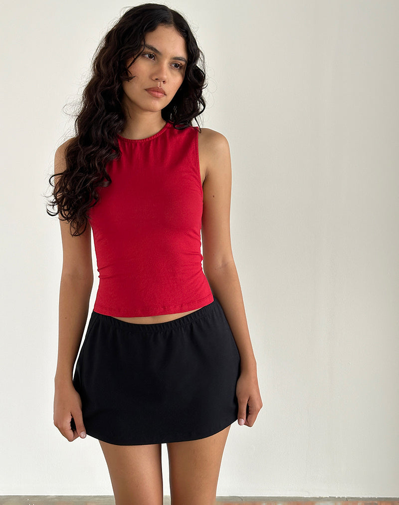 Image de Baruna Tie Back Basic Top in Adrenaline Red