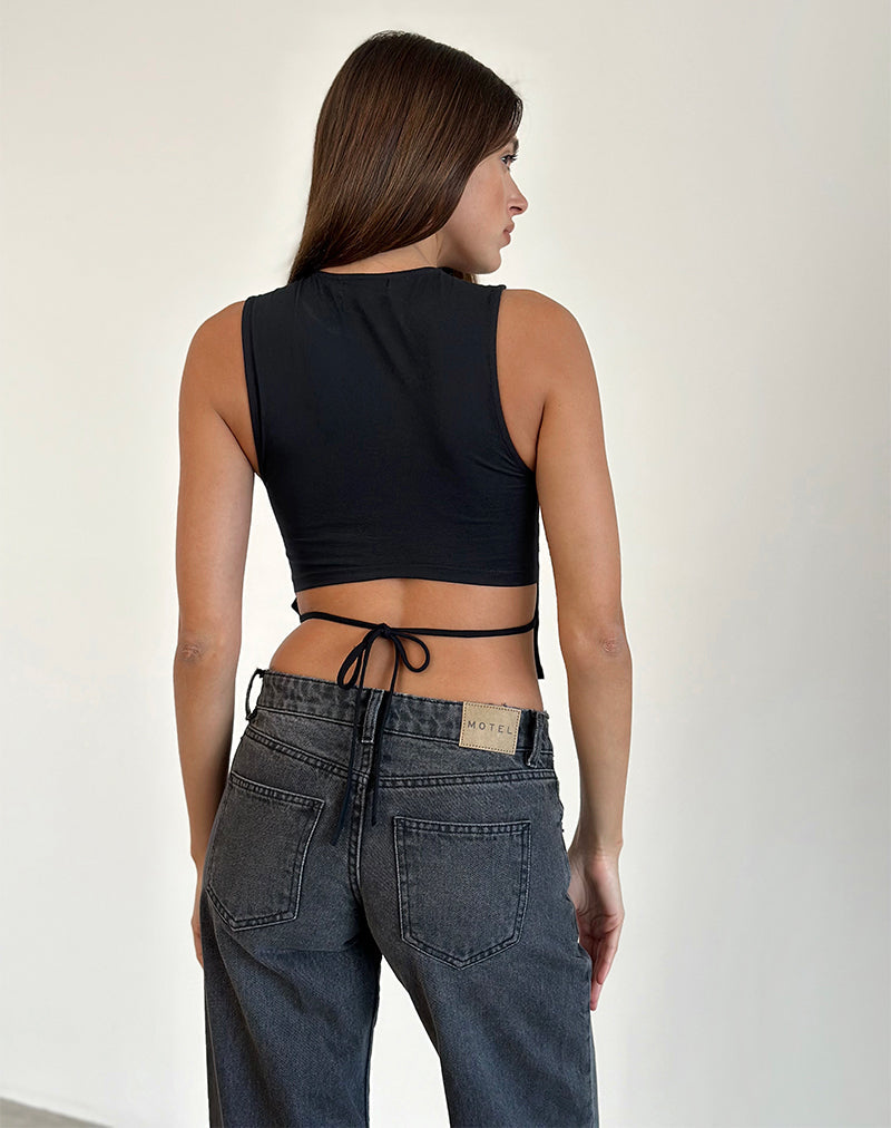 Image de Baruna Tie Back Top in Black