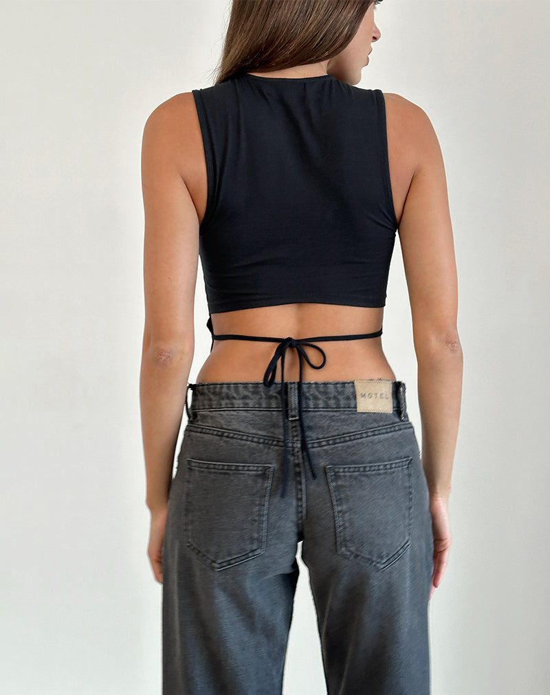 Image de Baruna Tie Back Top in Black